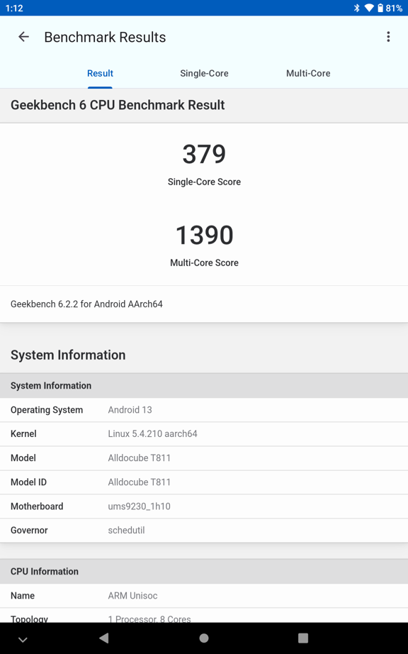 CPUの測定結果（GeekBench 6）