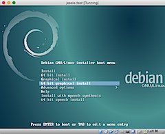 debian installer の起動画面