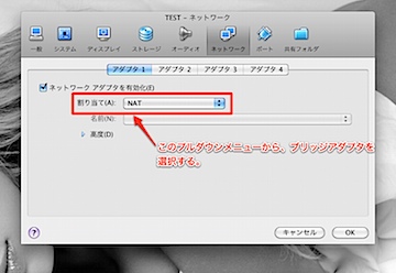 デフォルトはNATアダプタ