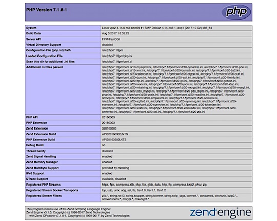 phpinfoをPHP7.1+fcgid環境で表示